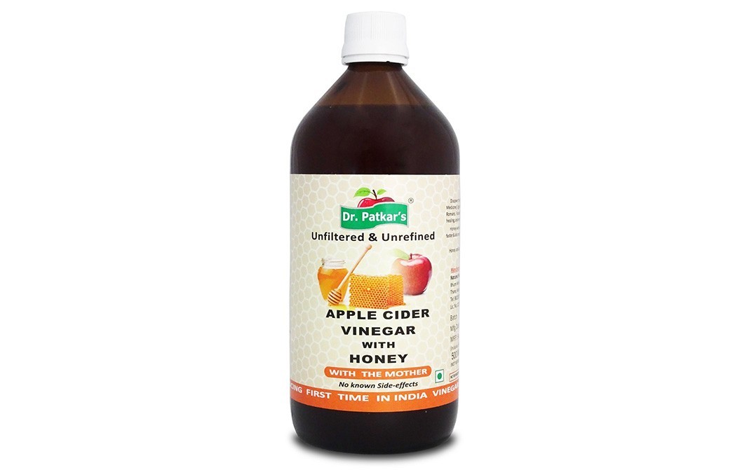 Dr. Pathkar's Apple Cider Vinegar with Honey (With the Mother)   Glass Bottle  500 millilitre